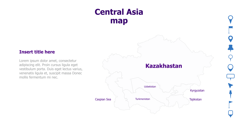 Central Asia Map Template
