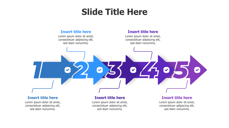 5-Step Numbered Arrow Infographic
