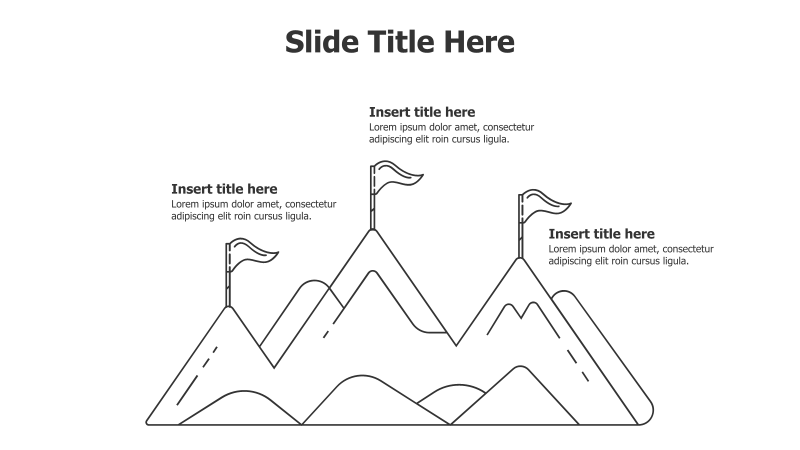 3-Point Mountain Infographic with Flags