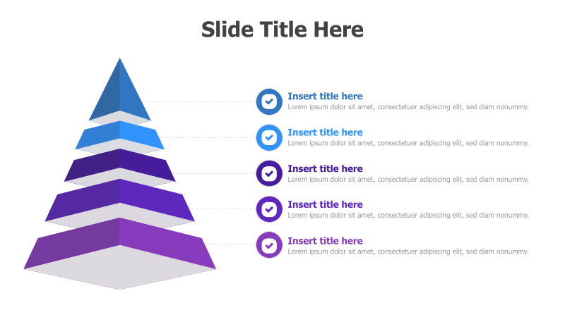 5-Level 3D Pyramid Diagram
