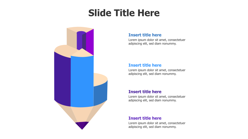 4-Point Stacked Bencil Infographic
