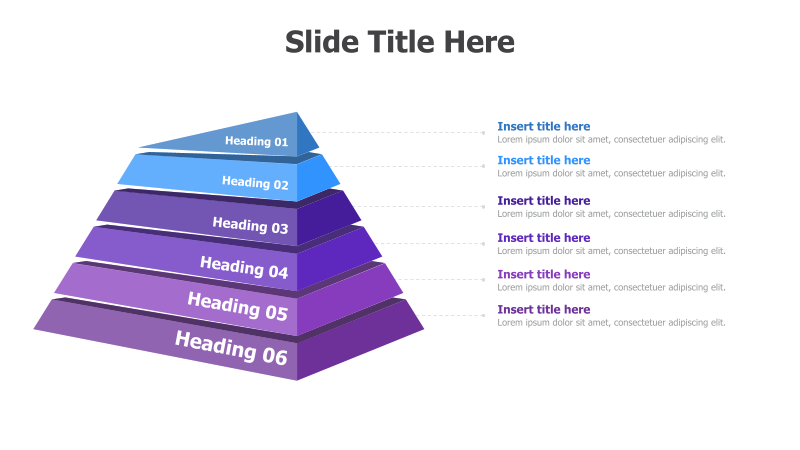 6-Level 3D Pyramid Diagram
