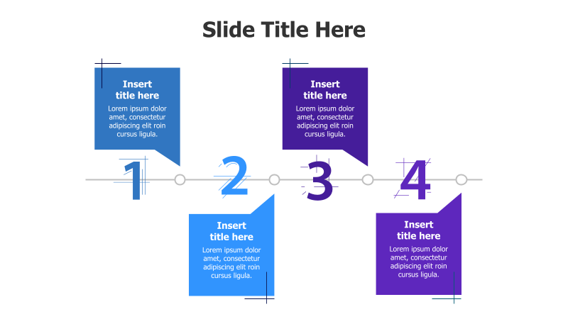 4-Step Numbered Infographic with Speech Bubbles