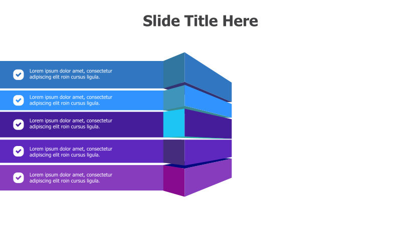 5-Level 3D Stacked Pyramid Diagram