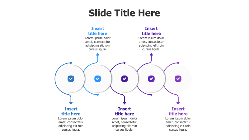5-Step Circular Process with Gradient Highlights