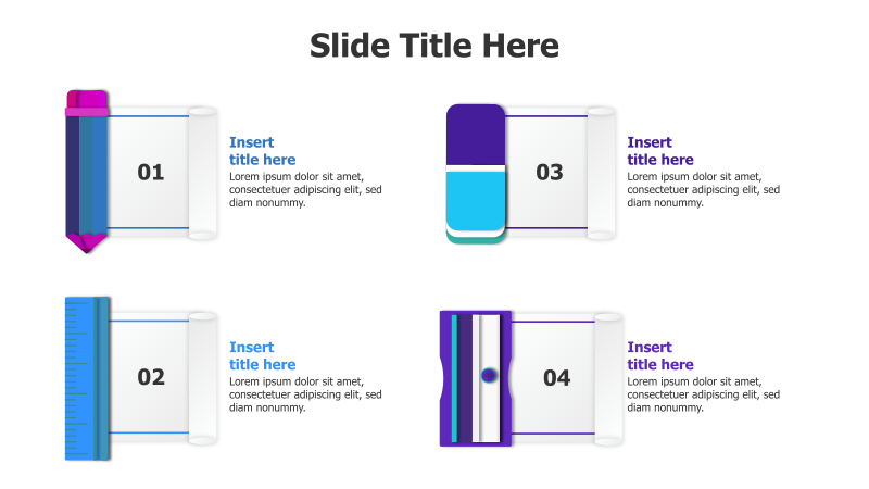 Four-Point Writing Tools Infographic