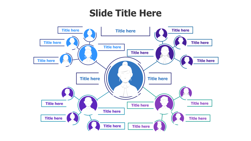 5-Point Employee Org Chart with People Icons