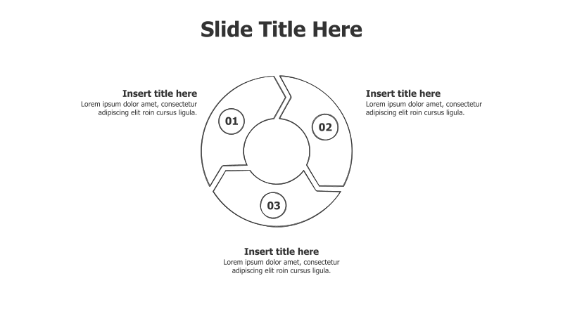 3-Part Rounded Arrow Diagram