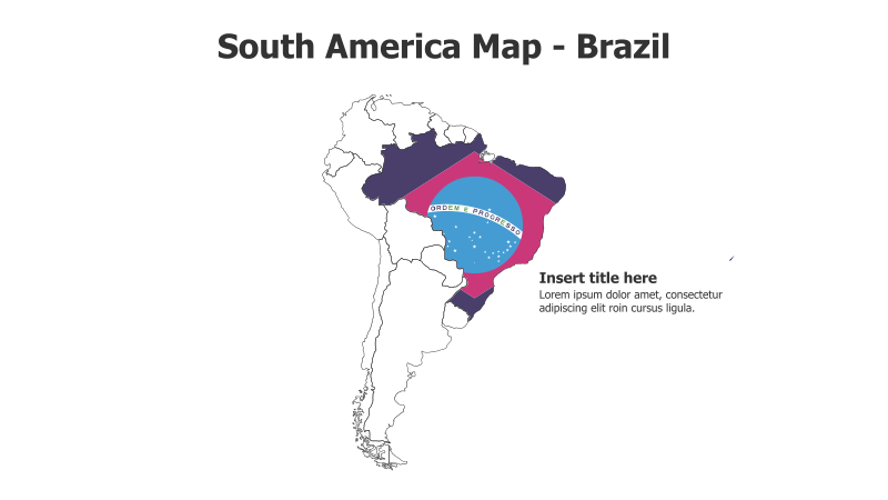 South America Map - Brazil Highlight
