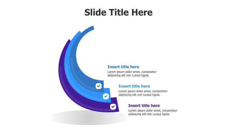 3-Step Curved Process with Icons