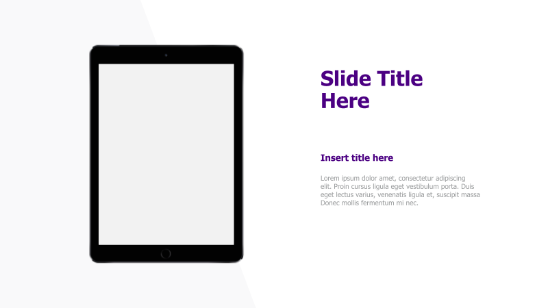 Tablet Mockup with Title and Text