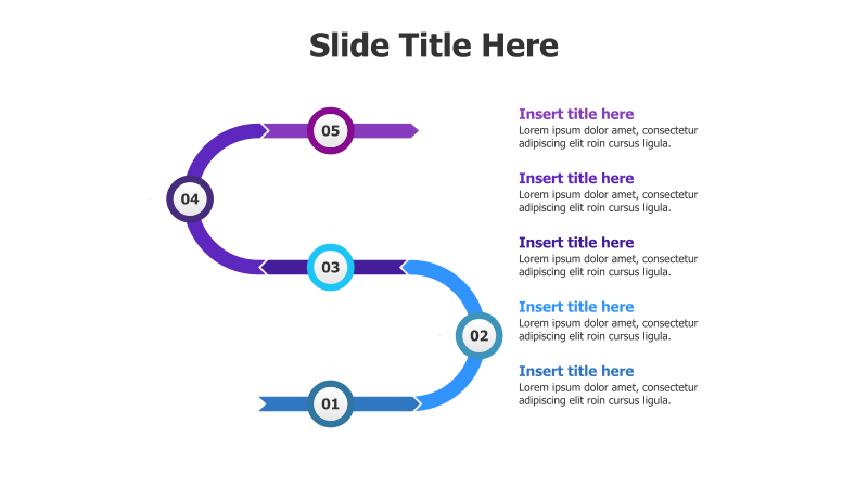 5 Continuous Arrows Steps Infographic
