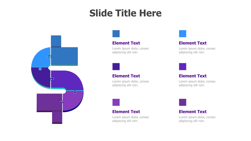 Dollar Sign Puzzle - 6 Elements
