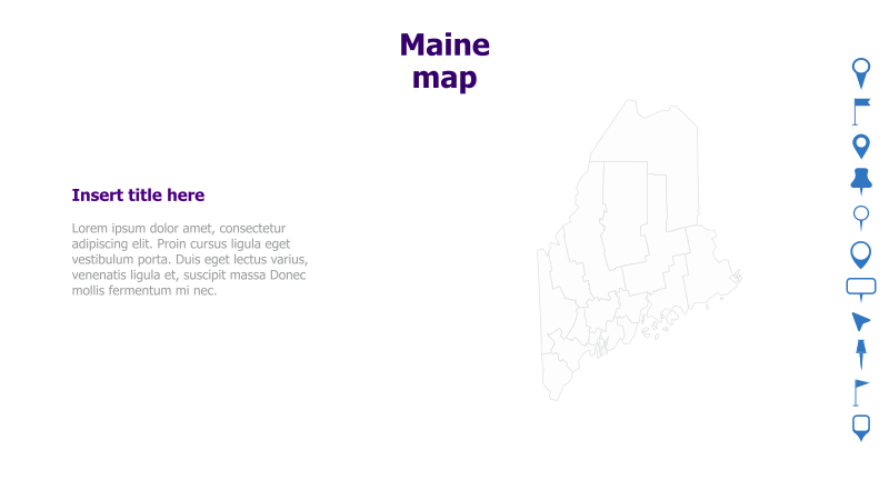 Maine Map with Text Placeholder