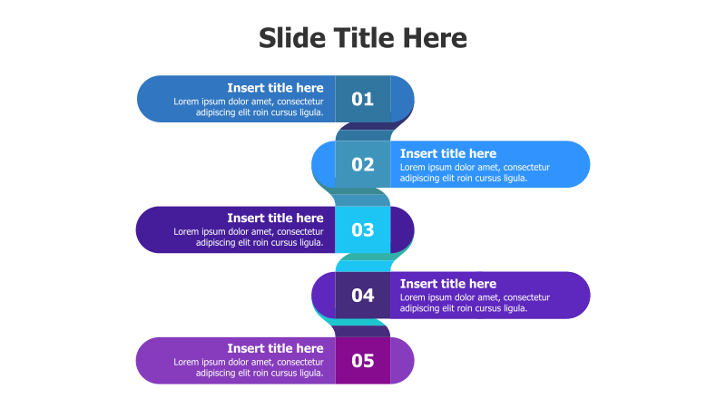 5-Step Connected Stripes Infographic