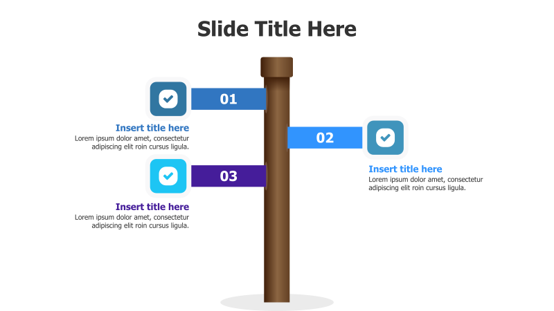 3-Step Directional Signpost Infographic