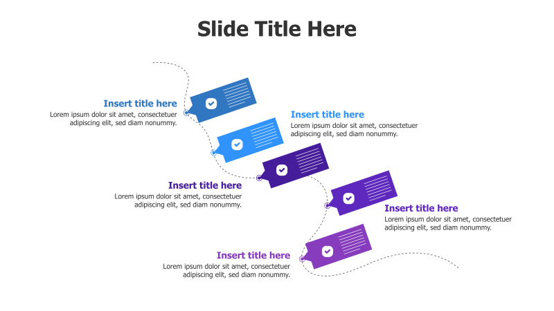 5-Step Linear Process with Labels