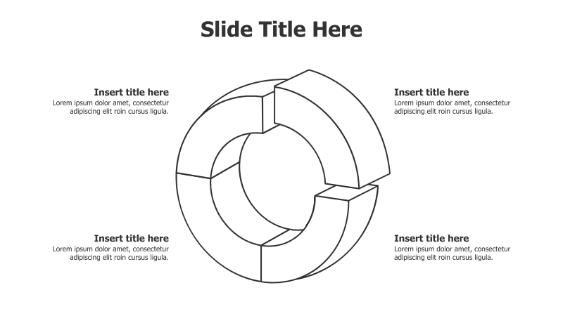 4-Part 3D Doughnut Chart Infographic