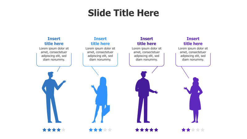 Four Figures with Editable Stars