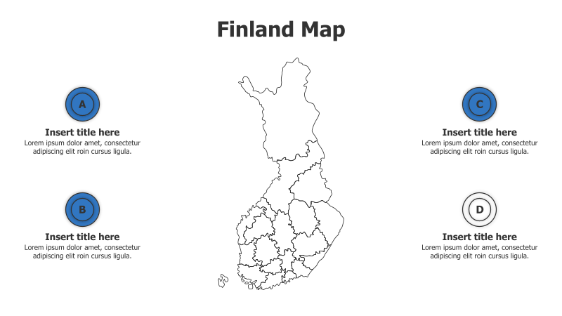 4 Points Outline Finland Map Infographic