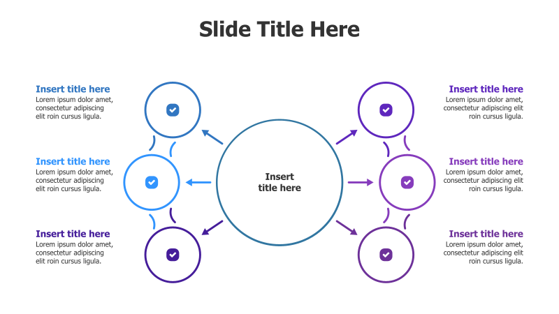 6-Point Circular Outline Infographic