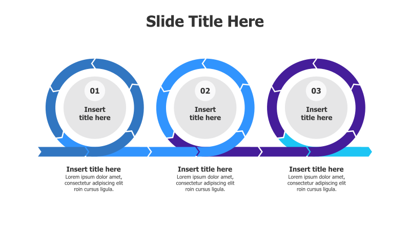 3-Step Circular Process with Arrows