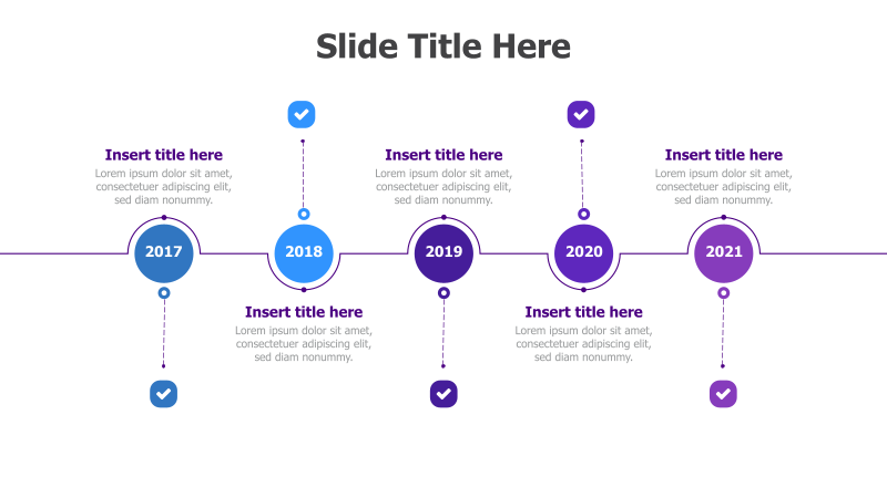 5-Point Timeline with Checkmarks