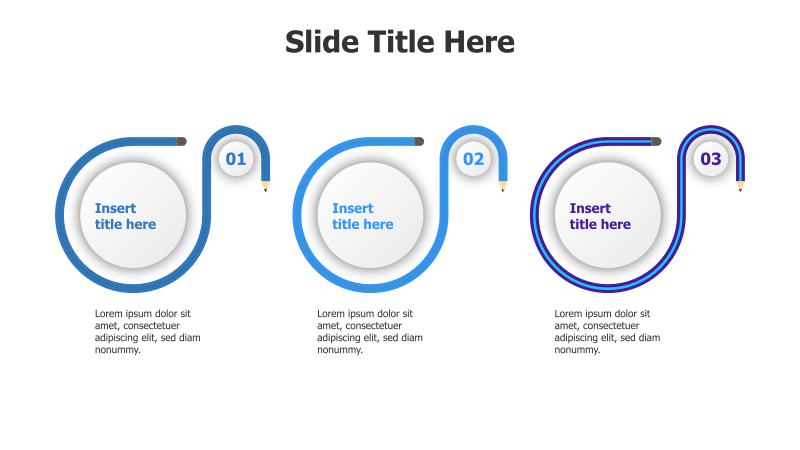 3-Step Curved Pencil Infographic