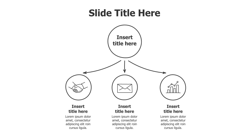 3-Point Branching Infographic with Icons