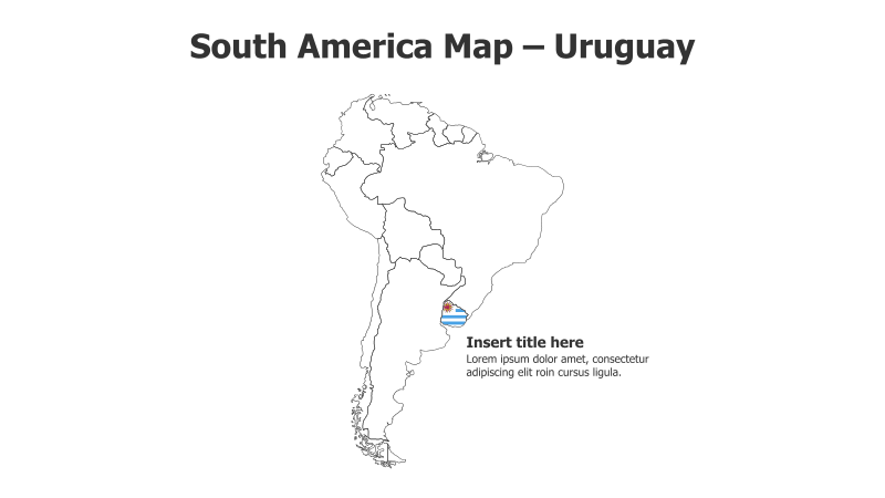South America Map - Uruguay Highlight