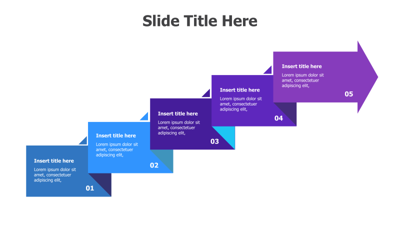5-Step Timeline with Arrow Progression