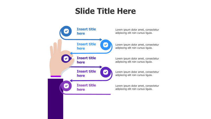 5-Step Process with Hand Infographic