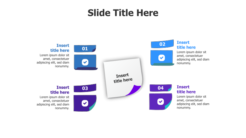 4 Points Twisted Sticky Notes Infographic
