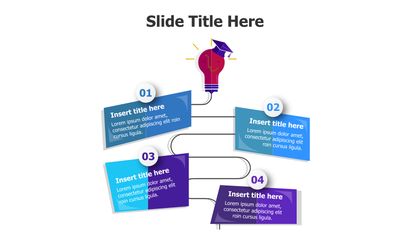 4-Point Idea Bulb Infographic