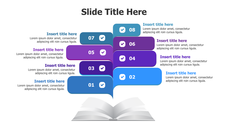 8-Step Circular Process with Book Graphic