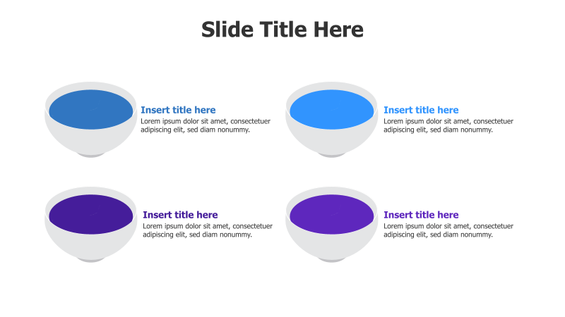 4 Points Colored Filled Bowls Infographic