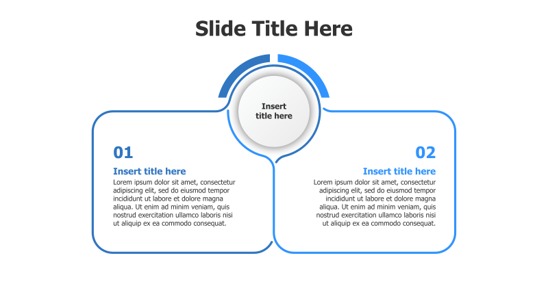 2-Point Comparison from a Circle Infographic