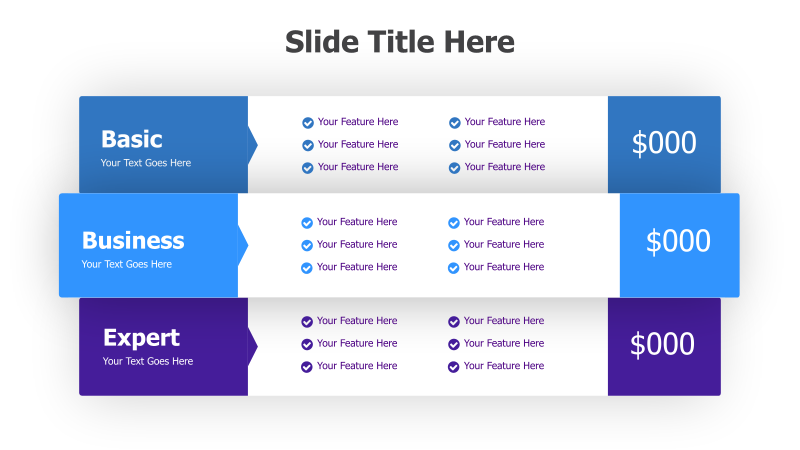 Pricing Table Comparison