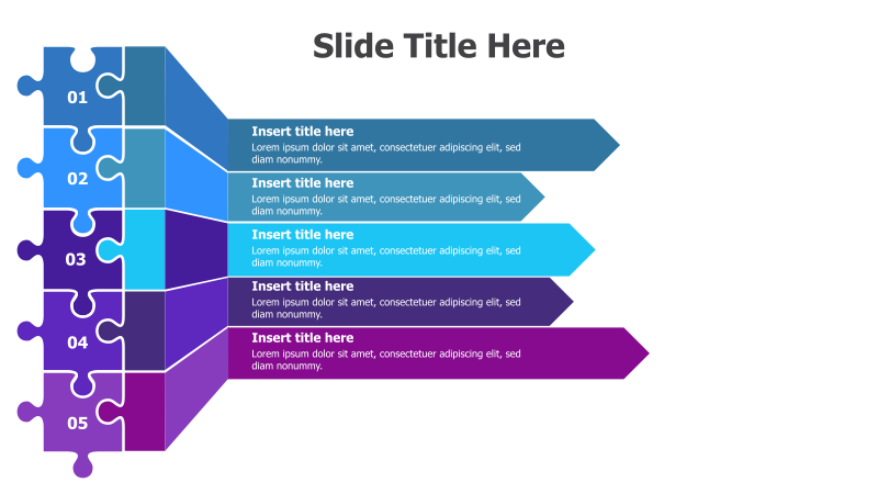 5-Step Puzzle Piece Diagram
