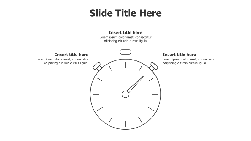 3 Points Outline Stopwatch Infographic