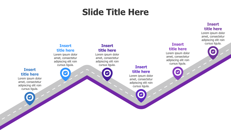 6-Step Roadmap with Location Pins