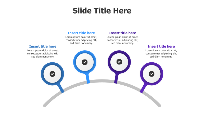 4-Point Curved Line Infographic