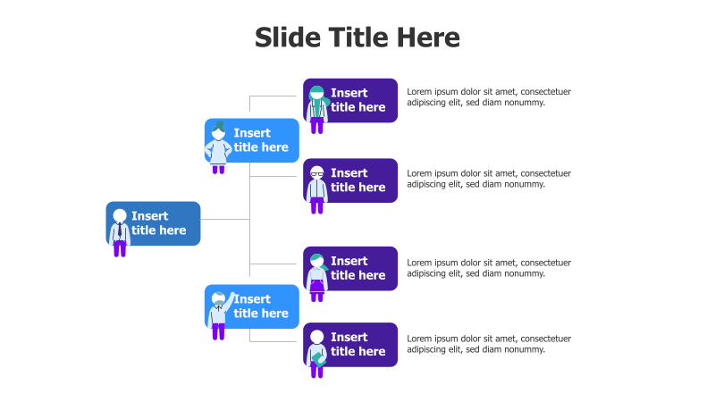 6-Point Organizational Chart with Figures