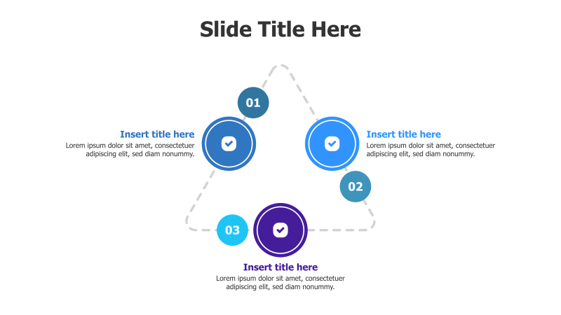 3-Step Circular Process with Checkmarks