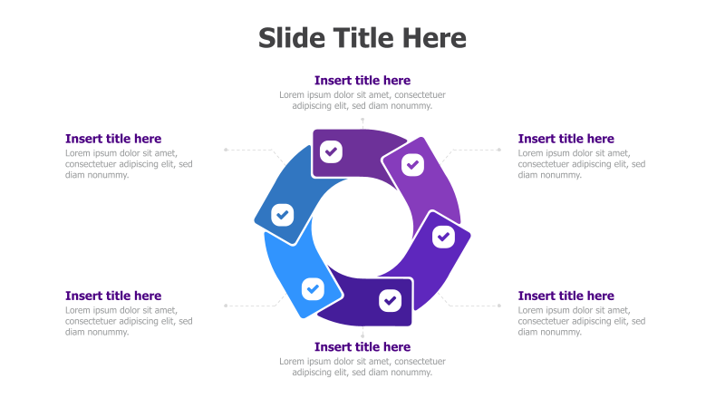 6-Point Circular Process with Checkmarks