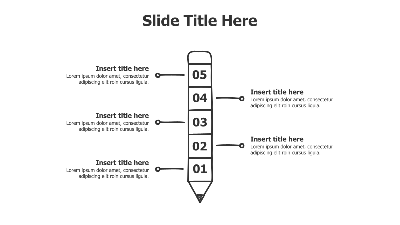 5-Step Pencil Infographic