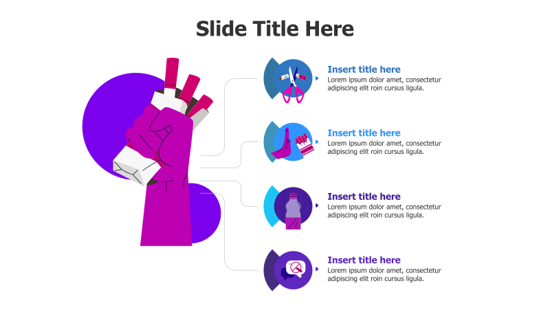 4-Point Radial Infographic with Icons
