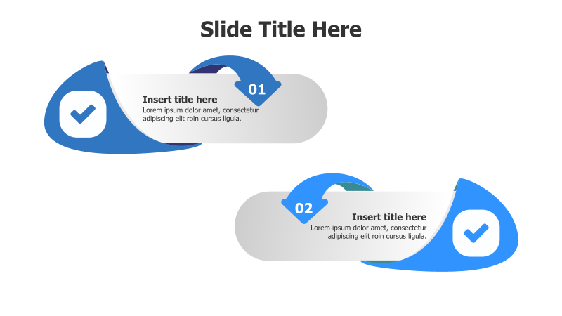 2-Step Circular Process with Checkmarks