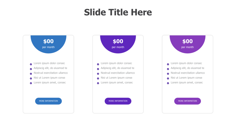 Three-Column Pricing Plan