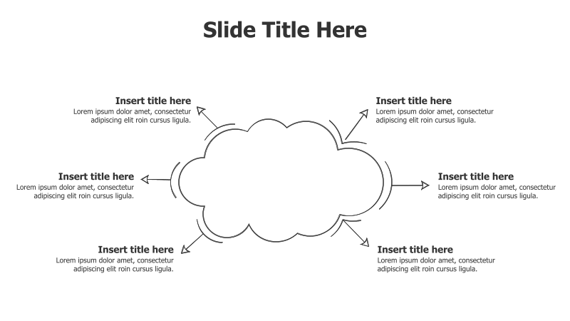6 Points from Outline Cloud Infographic